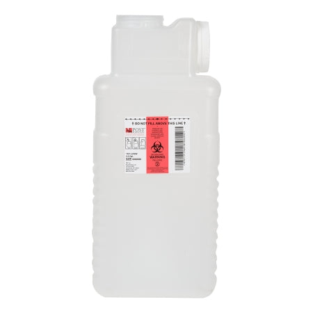 Sharps Container Leaktight Translucent Base 4.22 L X 8 W X 17.56 H Inch Vertical Entry 2.5 Gallon