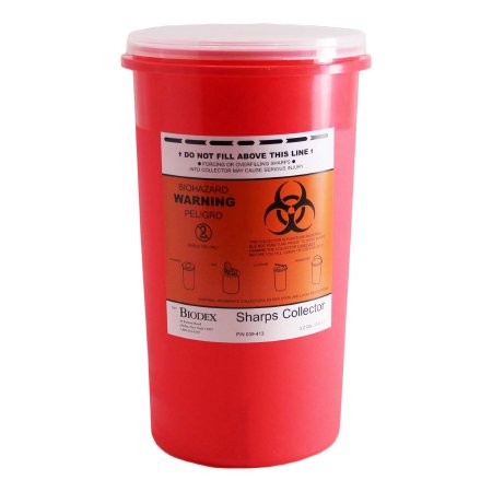 Replacement Radioactive Sharps Container Pinestar® Red Base Vertical Entry 0.8 Gallon