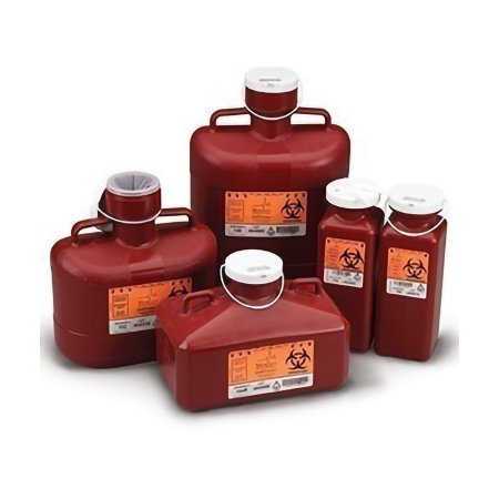 Sharps Container Sharps-Tainer Wide Red Base 18 H X 12 W X 9 D Inch Vertical Entry 5.75 Gallon