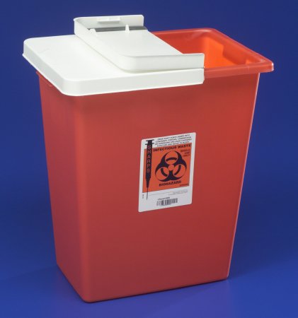 Sharps Container SharpSafety Red Base 17-1/2 H X 15-1/2 W X 11 D Inch Horizontal Entry 8 Gallon