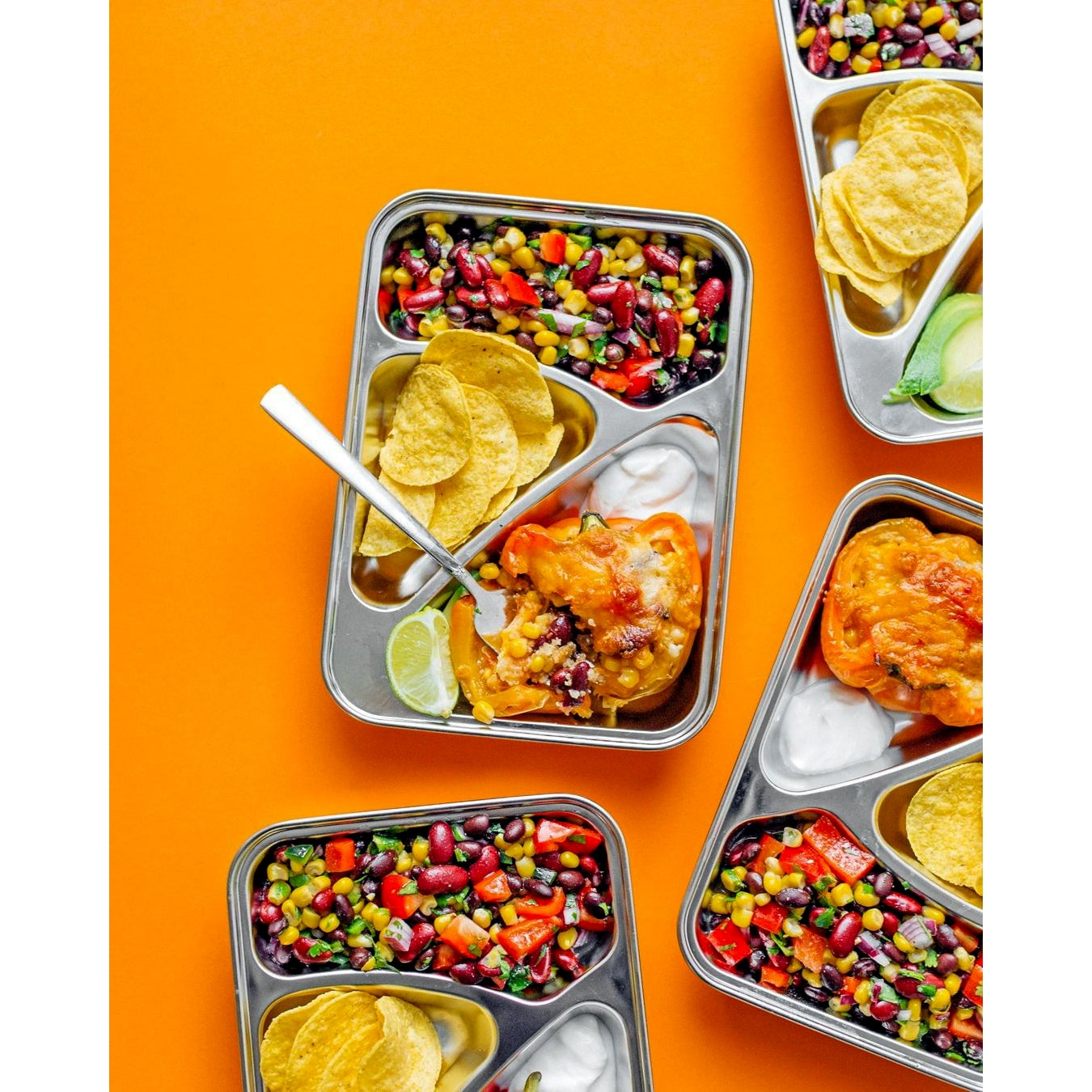 Airtight Lunch Container With Fork Spoon Orange Keep Your Meals Fresh and Colorful