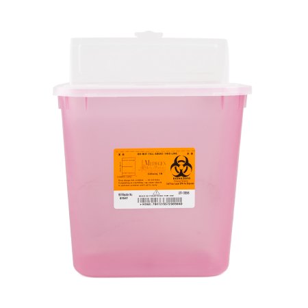 Sharps Container Sharps® Translucent Red Base 9-1/2 H X 10 W X 7 D Inch Horizontal Entry 2 Gallon