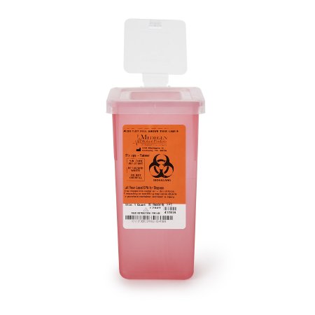 Sharps Container Sharps Translucent Red Base 7 H X 3-1/2 W X 3-1/2 D Inch Vertical Entry 0.25 Gallon