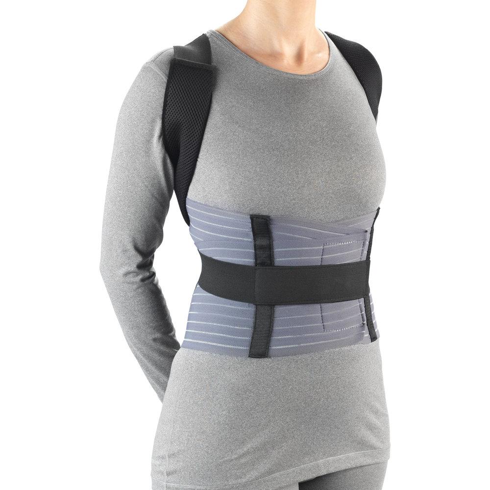 Premium Comfort Posture Brace with Rigid Stays Adjustable Abdominal Support