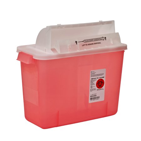 Sharps Container SharpStar„¢ In-Room„¢ Translucent Red Base 11-3/4 H X 13-3/4 W X 6 D Inch Horizontal Entry 2 Gallon