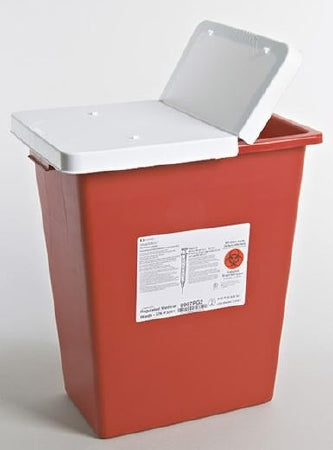Sharps Container SharpSafety„¢ Red Base 17-3/4 H X 11 W X 15-1/2 D Inch Horizontal / Vertical Entry 8 Gallon