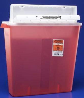 Sharps Container SharpStar„¢ In-Room„¢ Translucent Red Base 18-1/2 H X 16-1/2 W X 6 D Inch Horizontal Entry 4 Gallon