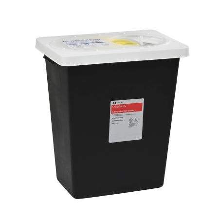 RCRA Waste Container SharpSafety„¢ Black Base 18-3/4 H X 12-3/4 D X 18-1/4 W Inch Vertical Entry 12 Gallon