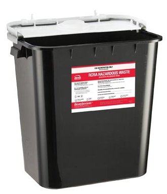 RCRA Waste Container Bemis„¢ Sentinel Black Base 15-7/8 H X 16-1/2 L X 11-13/16 W Inch 8 Gallon