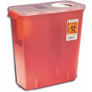 Universal Hazardous Waste Container SharpSafety Black Base Horizontal Entry 18 Gallon