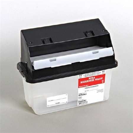 RCRA Waste Container SharpSafety„¢ Black Base 11 H X 6 D X 13 W Inch Horizontal Entry 1.25 Gallon