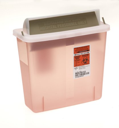 Sharps Container Medline Red Base Horizontal Entry 1.25 Gallon