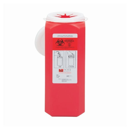 Sharps Container Leaktight Red Base Vertical Entry 0.5 Gallon