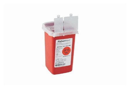 Sharps Container Fisherbrand„¢ Sharps-A-Gator„¢ Red Base 4-1/4 L X 4-1/4 W X 6-1/4 H Inch Vertical Entry 0.25 Gallon