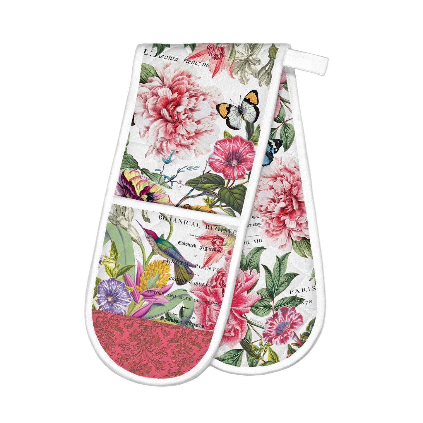 Michel Design Works Peony Double Oven Glove Lush and Lovely Kitchen Accessory for Stylish Protection