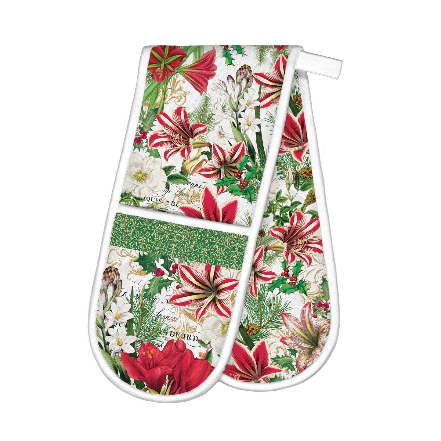 Michel Design Works Merry Christmas Double Oven Glove Festive and Protective Holiday Kitchen Accessory