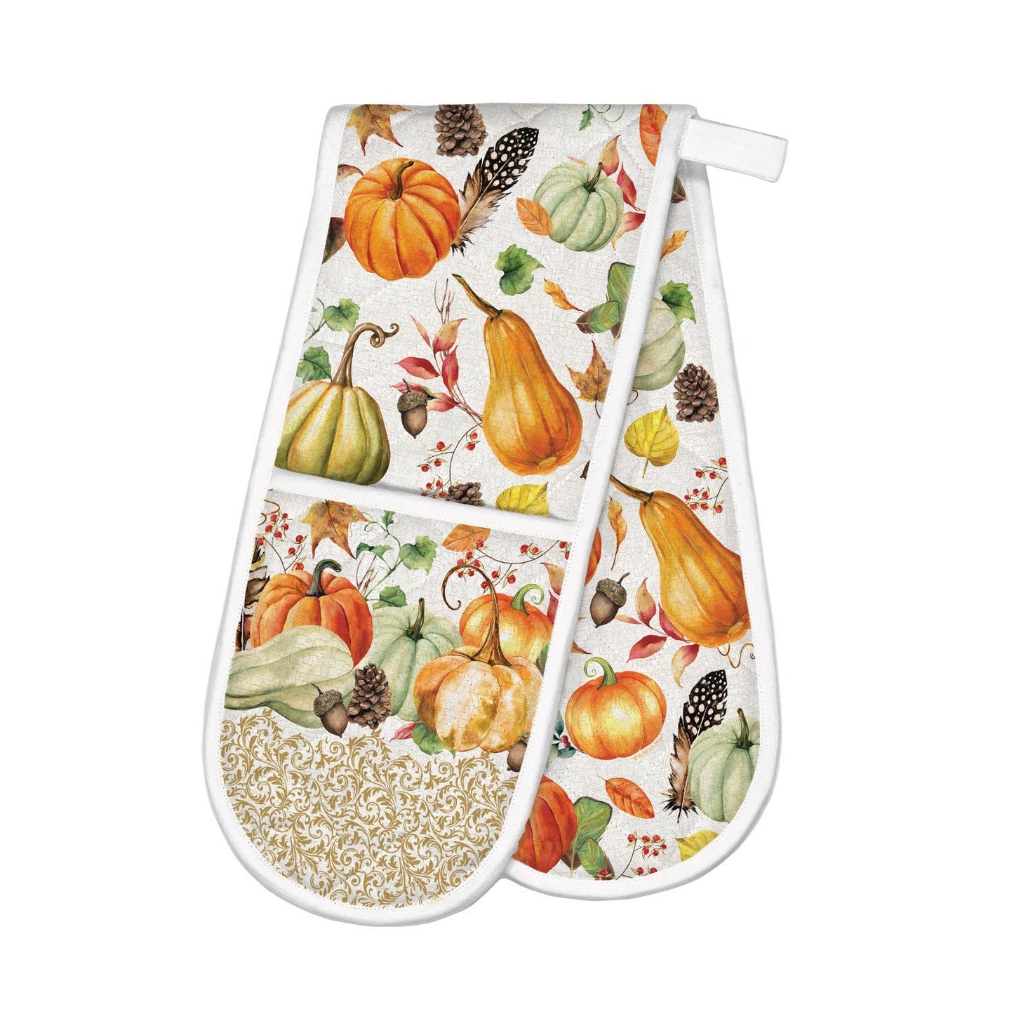 Michel Design Works Sweet Pumpkin Double Oven GloveSweet Pumpkin Double Oven Glove Cozy and Protective Autumn Kitchen Essential