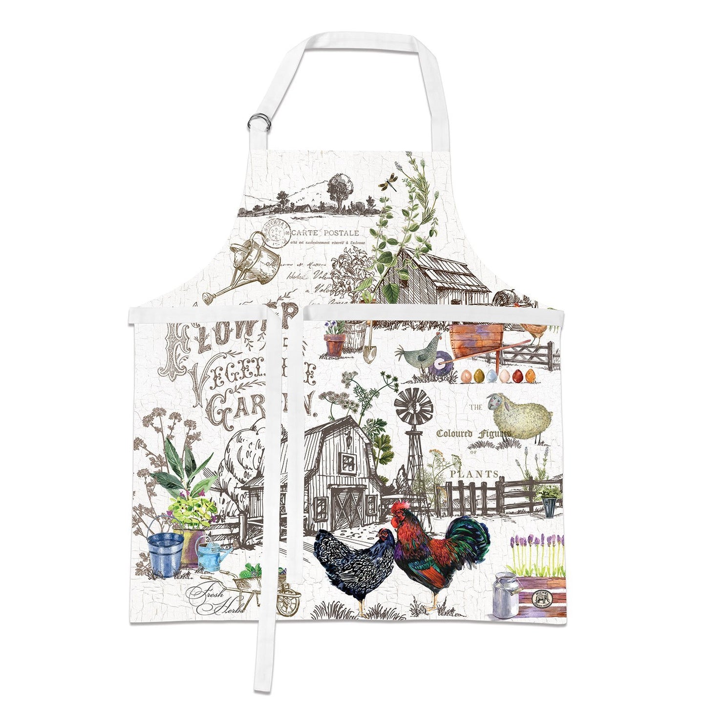 Michel Design Works Country Life Charm Modern Farmhouse Cotton  Kitchen Apron