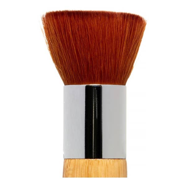 Mini Kabuki/Bronzer Brush - Eco-Luxury with Sustainable Bamboo Handle, Synthetic Silky Taklon Bristles, Vegan, Cruelty-Free
