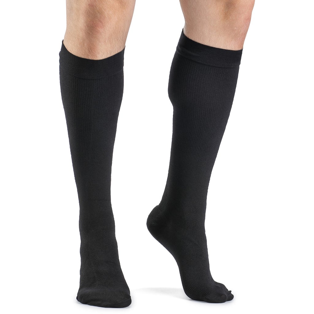 Dynaven Opaque Ribbed 20-30 mmHg Men's Knee High Compression Stockings