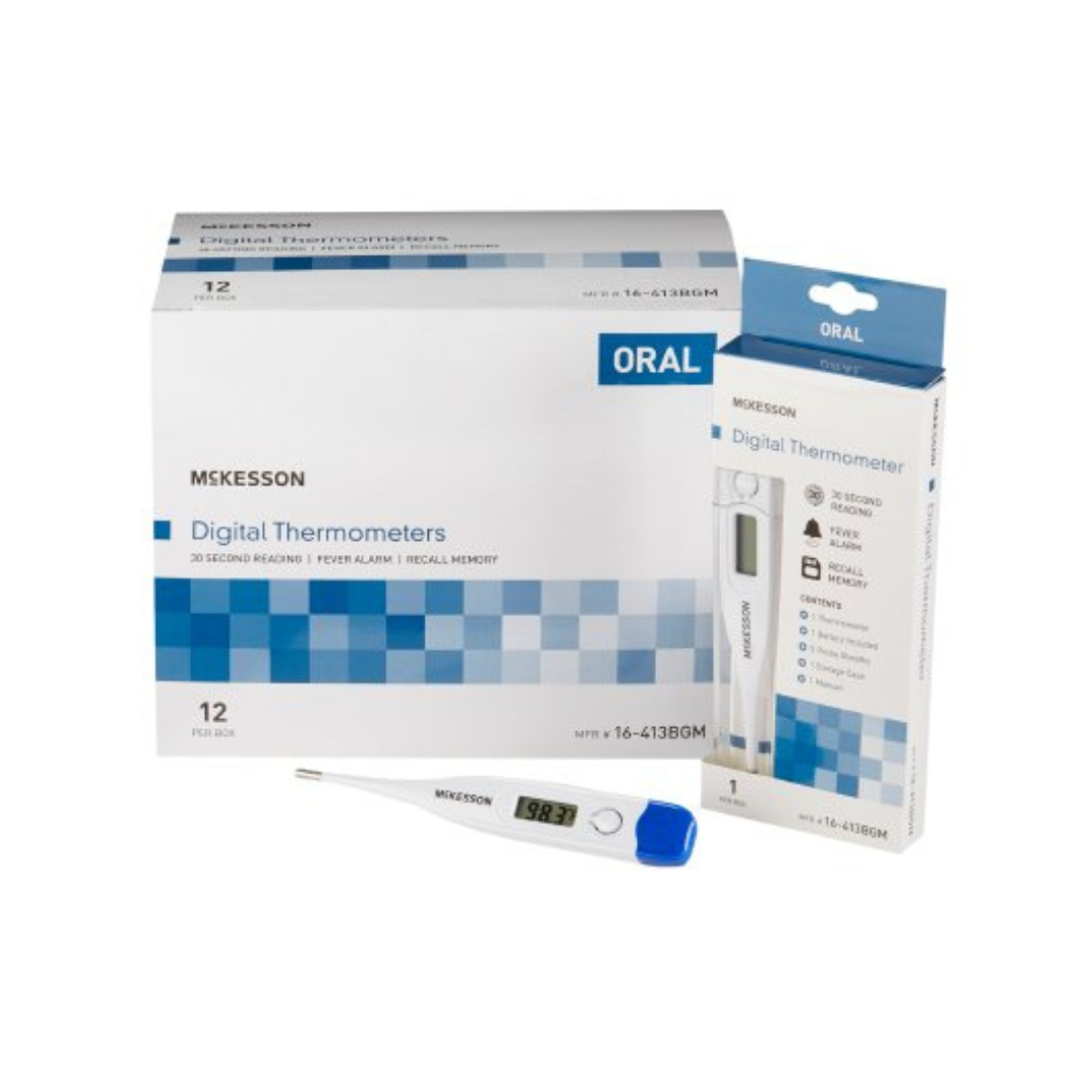 McKesson Digital Stick Thermometer Handheld Oral Probe for Quick and Accurate Temperature Readings