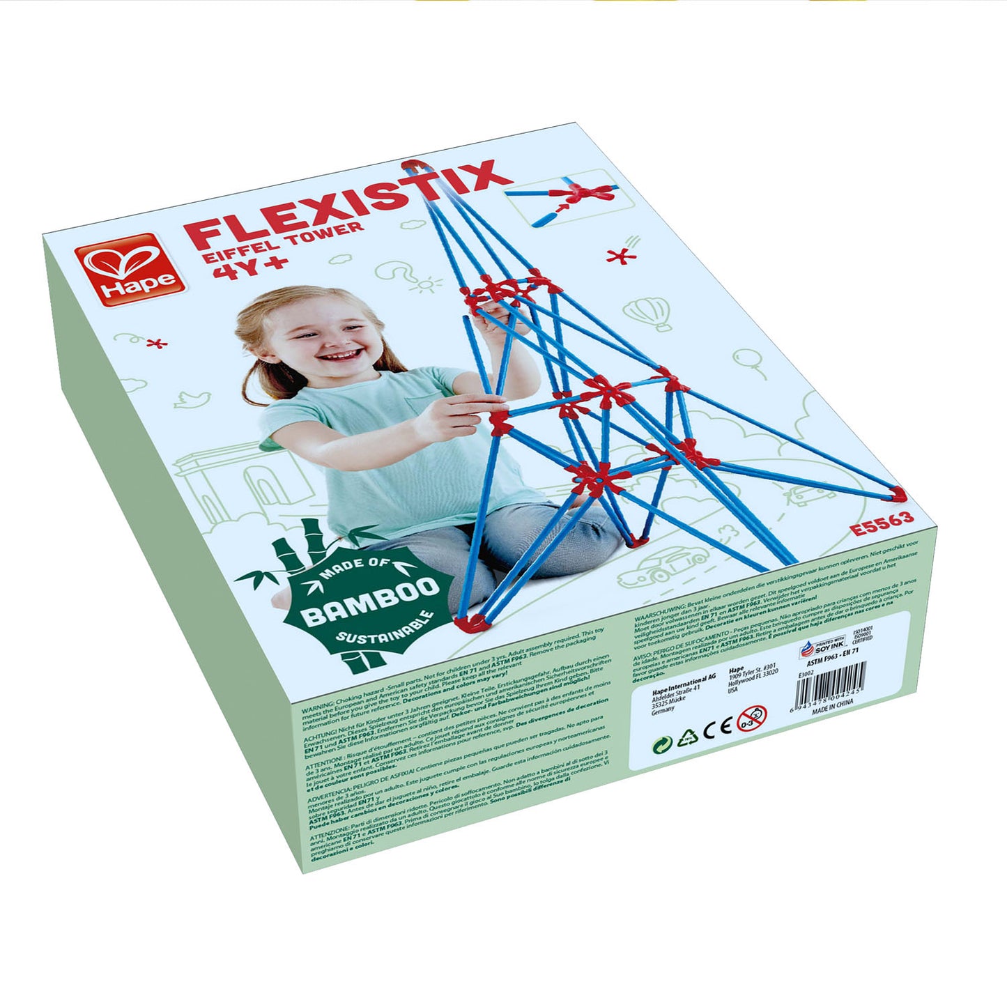 Hape Eiffel Tower Flexistix Building Kit for Creative Construction and Educational Play