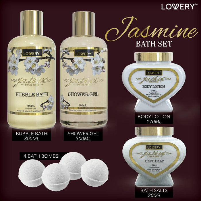 Jasmine Makeup and Spa Kit 30Pc Deluxe Bath and Body Set for Majestic Beauty and Tranquil Spa Moments