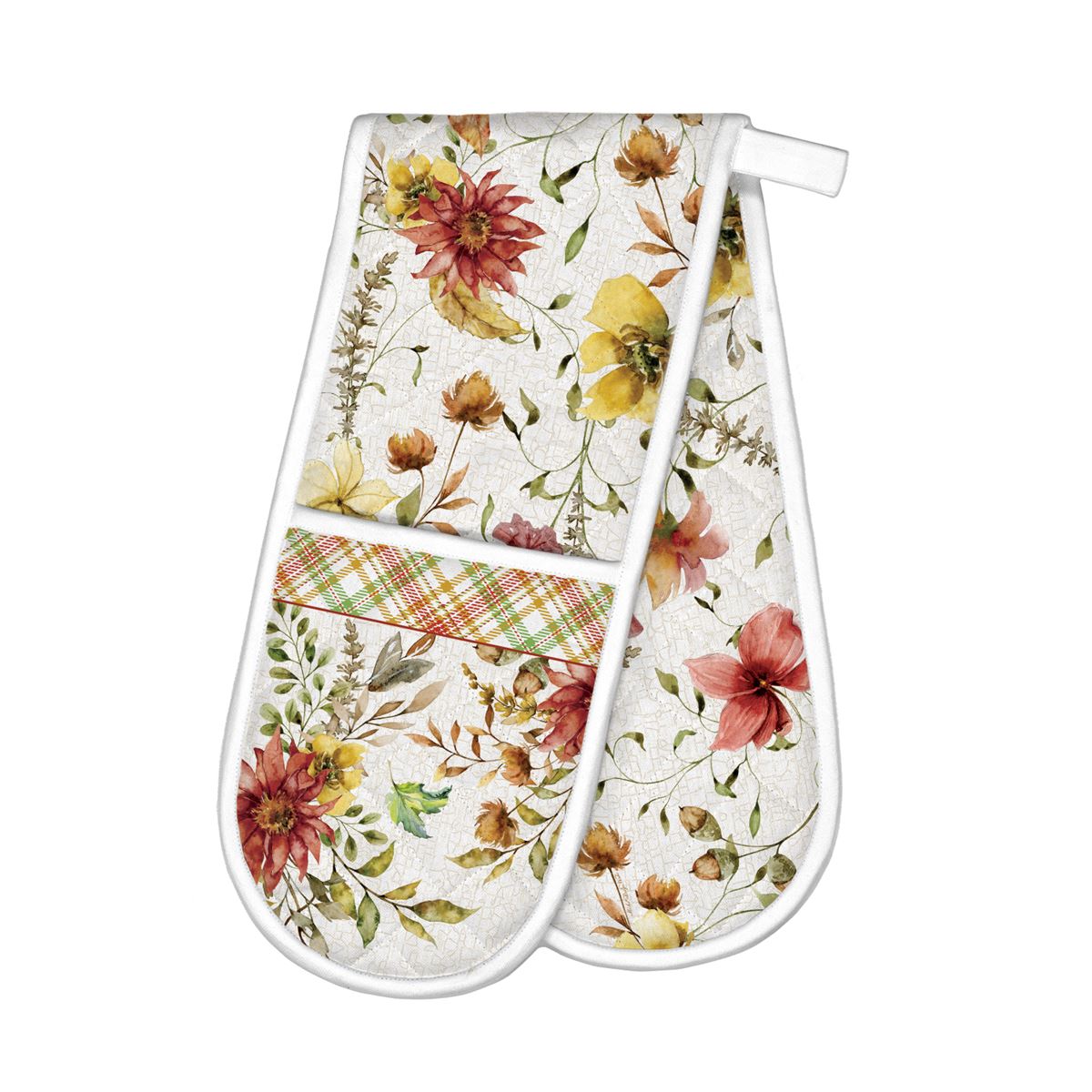 Michel Design Works Fall Leaves & Flowers Double Oven Glove Stylish and Protective Kitchen Accessory
