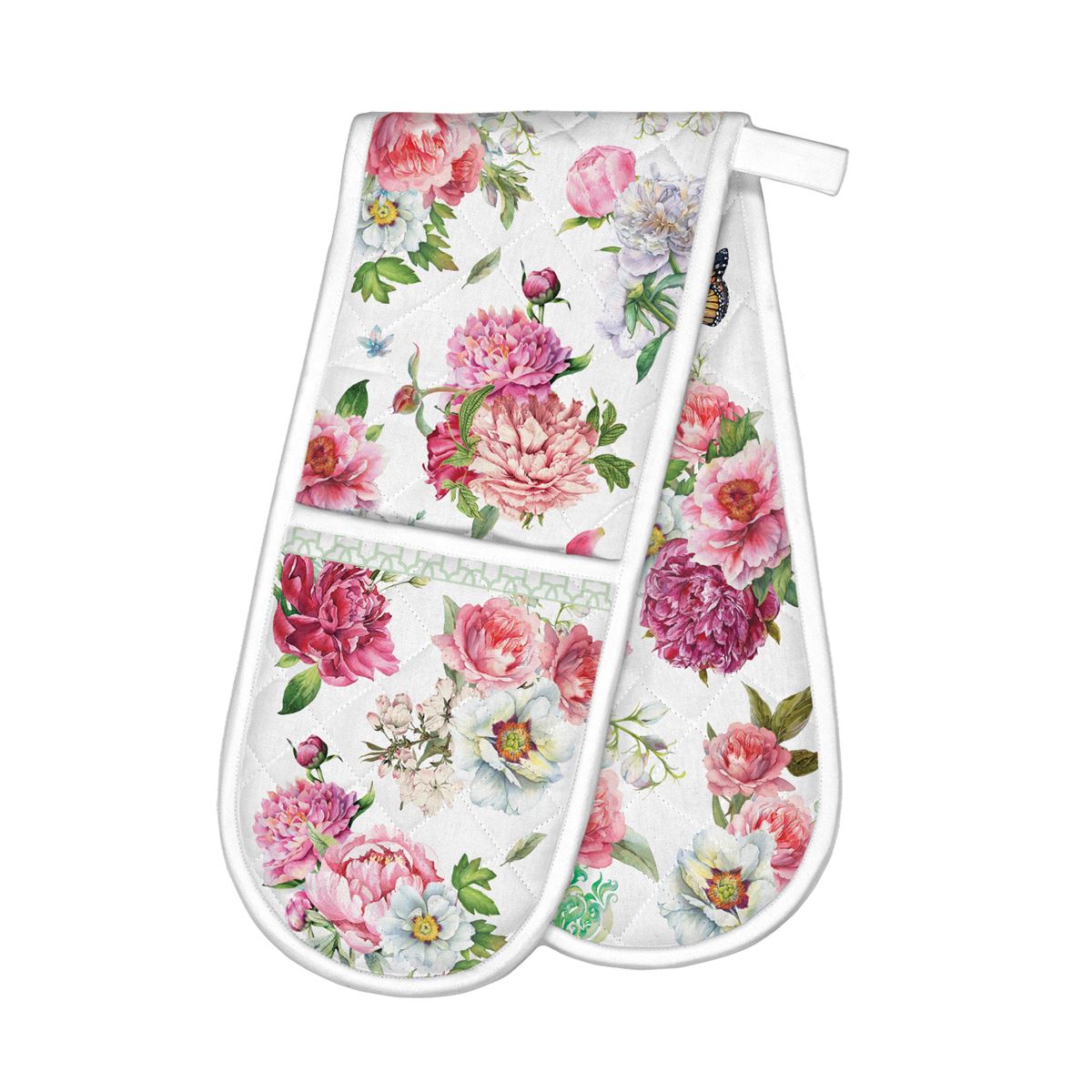 Michel Design Works Blush Peony Double Oven Glove Stylish and Protective Kitchen Accessory