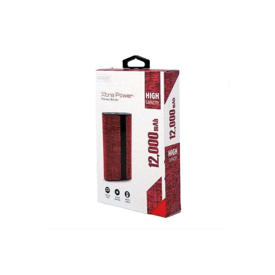 XTRA POWER Portable Battery High Capacity 12,000mAh: Dual Port Charging for Ultimate Convenience