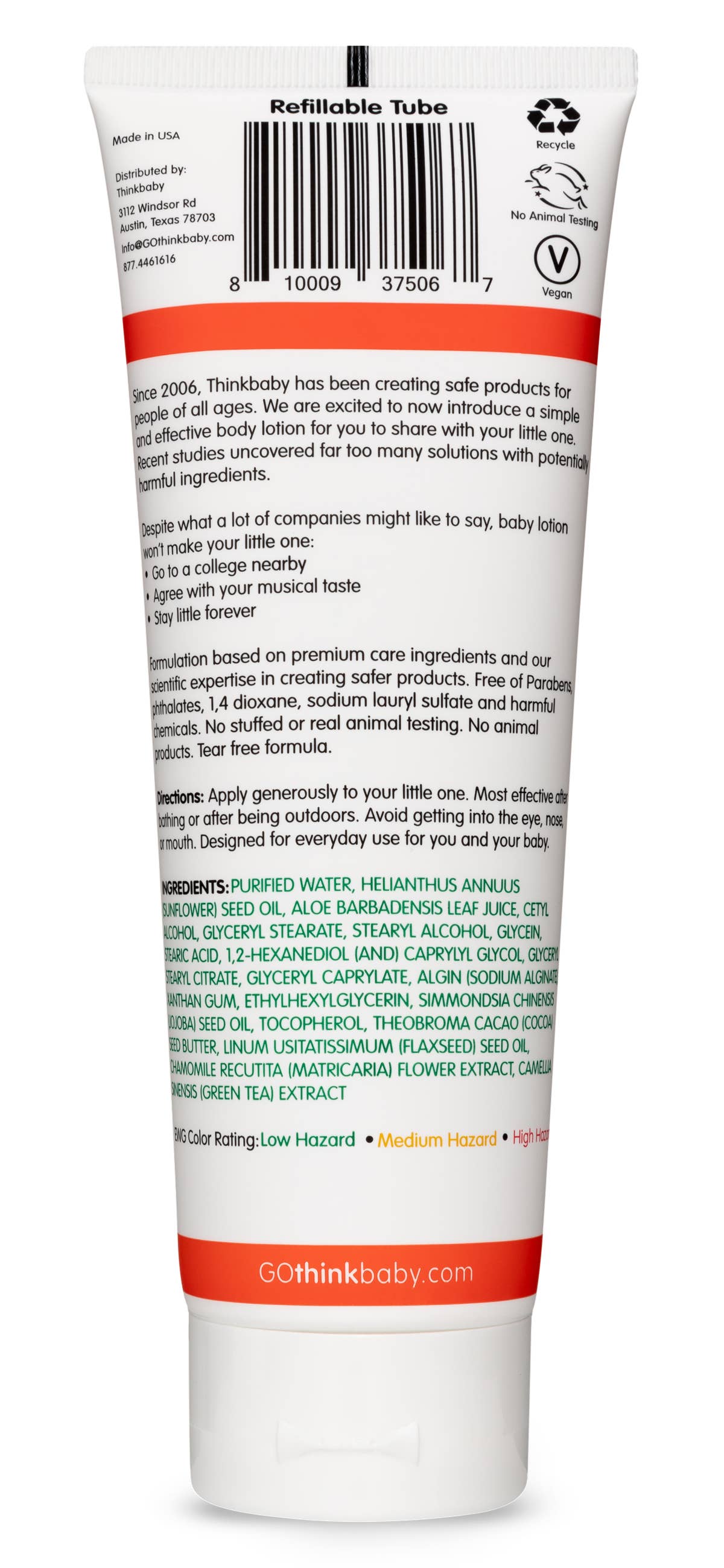 Thinkbaby Lotion Safe and Effective Body Lotion for Your Little One