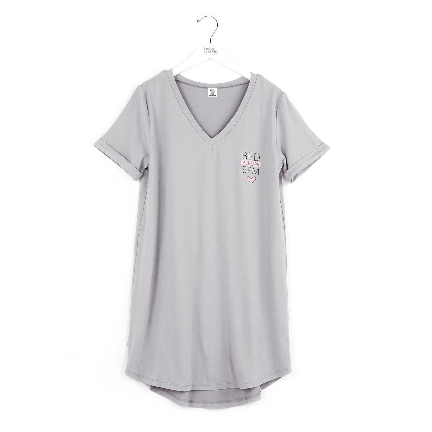 Hello Mello V-Neck Sleep Shirt Let Me Sleep Graphic Tee for Luxurious Relaxation