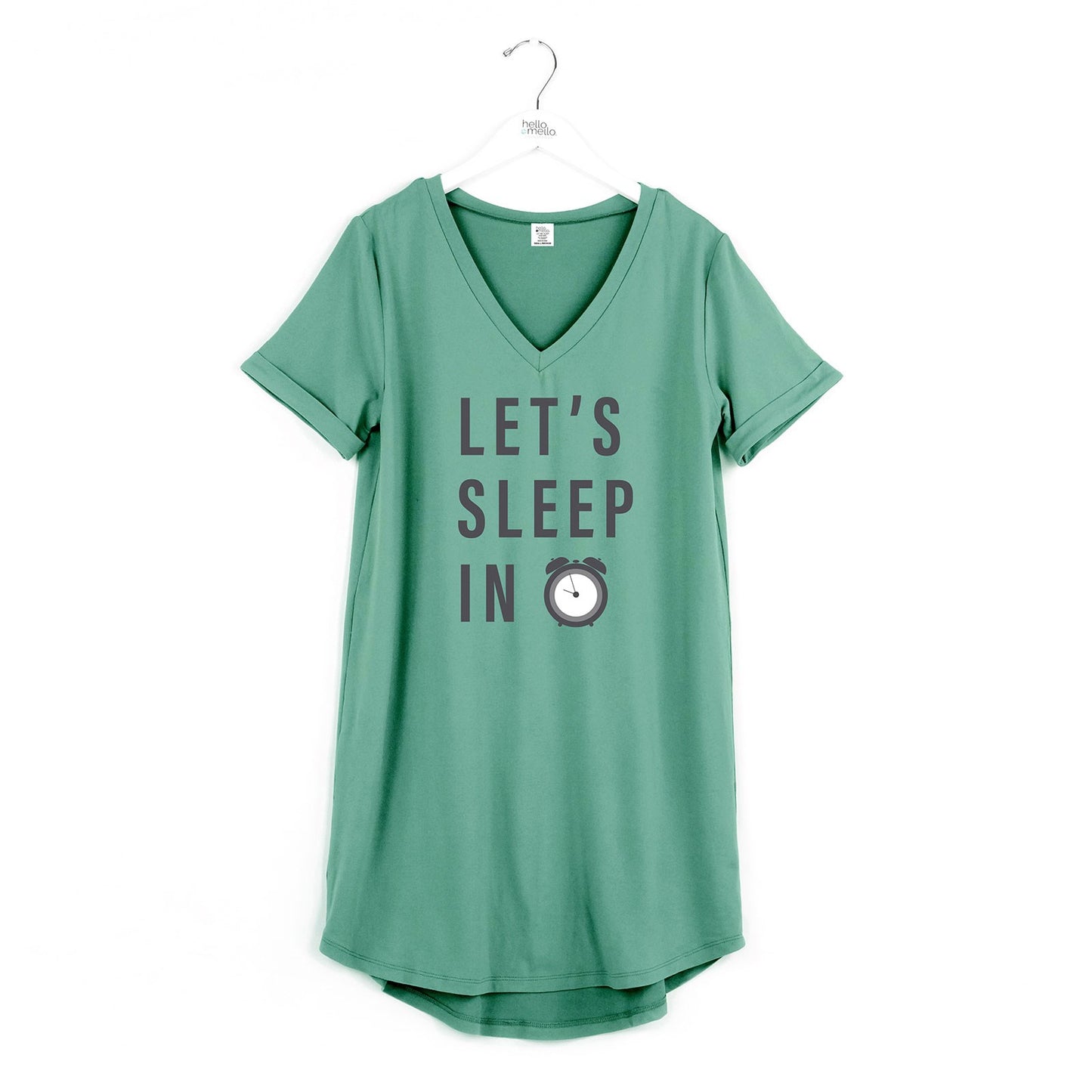 Hello Mello V-Neck Sleep Shirt Let Me Sleep Graphic Tee for Luxurious Relaxation