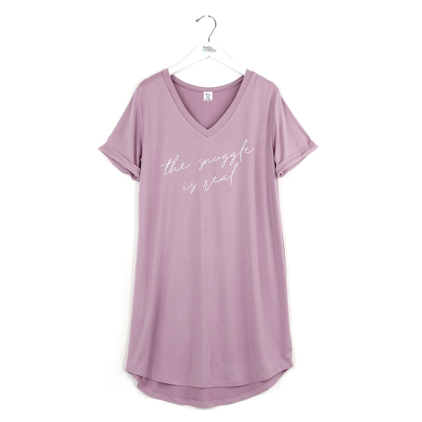 Hello Mello V-Neck Sleep Shirt Let Me Sleep Graphic Tee for Luxurious Relaxation