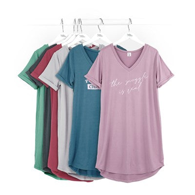 Hello Mello V-Neck Sleep Shirt Let Me Sleep Graphic Tee for Luxurious Relaxation