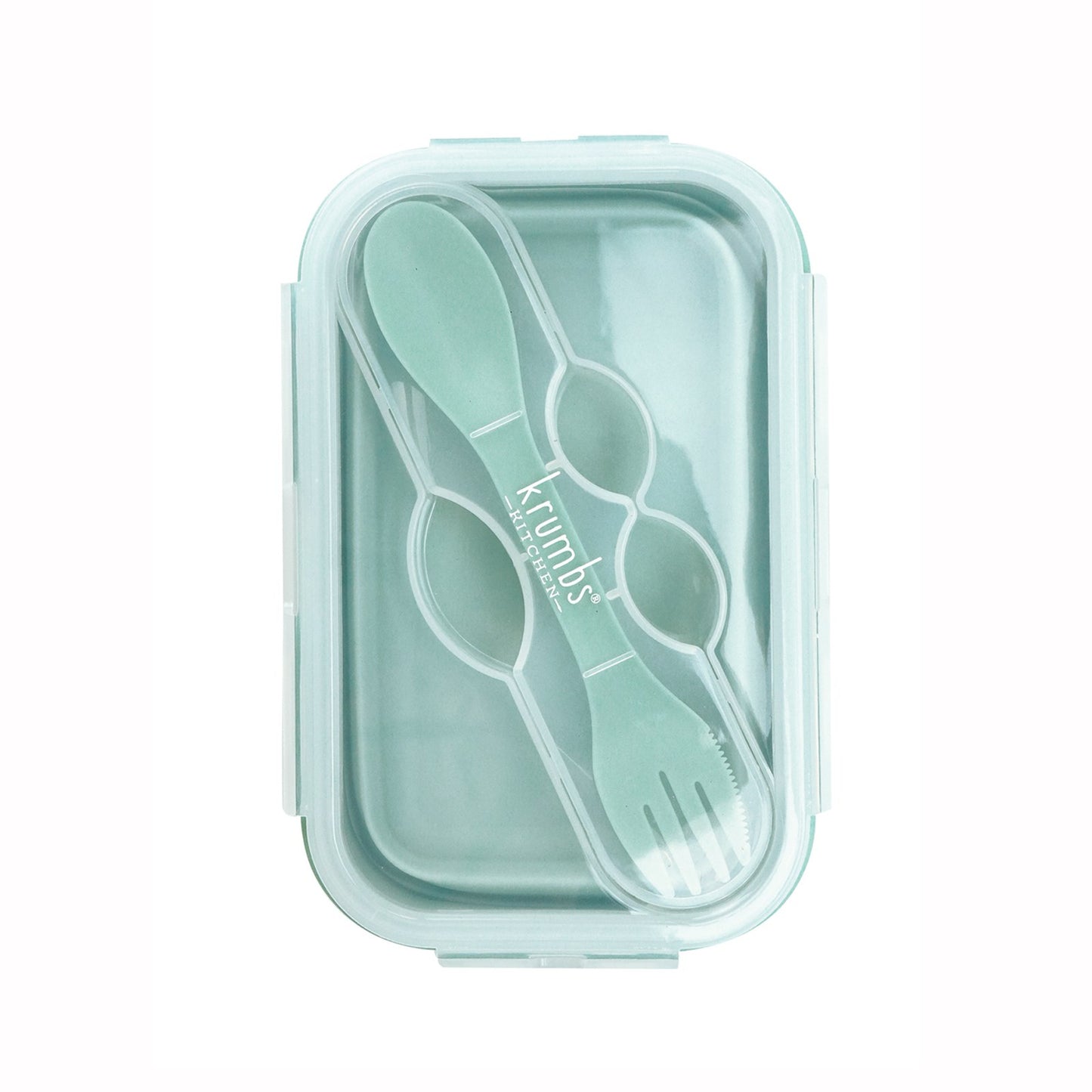 Krumbs Kitchen Essentials Silicone Lunch Container with Wheat Straw Utensil Set