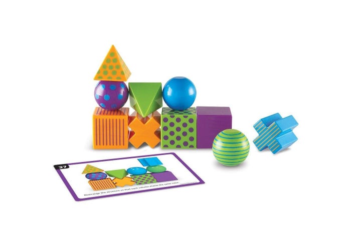 Mental Blox Critical Thinking Game - Boost Cognitive Skills with 20 Chunky Blocks and Activity Cards