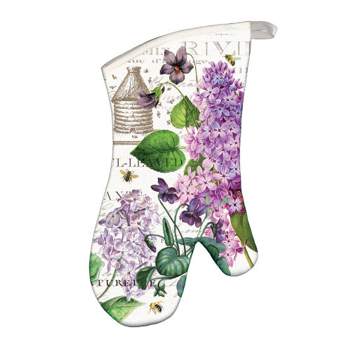 Michel Design Works Lilac and Violets Oven Mitt Modern Farmhouse Elegance for Trendy and Classic Homes