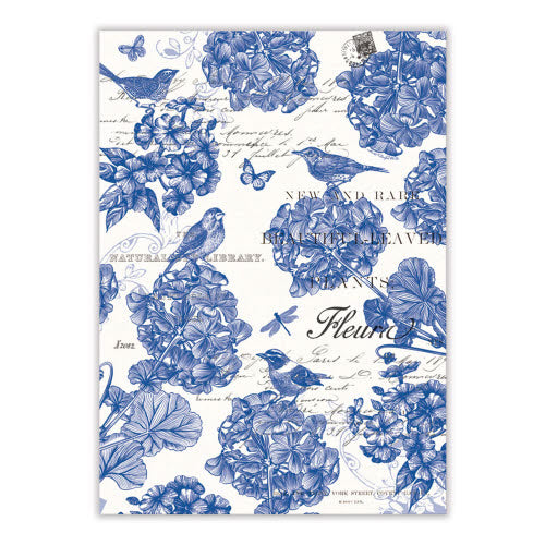 Michel Design Works Indigo Elegance Peony Style Kitchen Towel