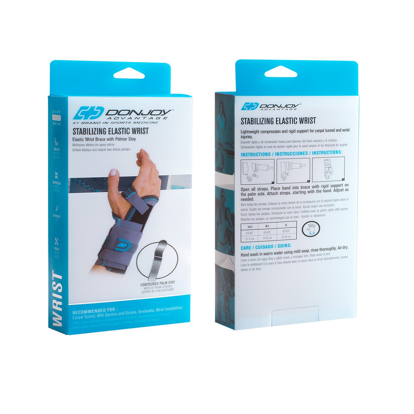 Palmar Support Advanced Stabilizing Elastic Wrist Brace for Carpal Tunnel, Mild Sprains, Tendonitis, and Instabilities
