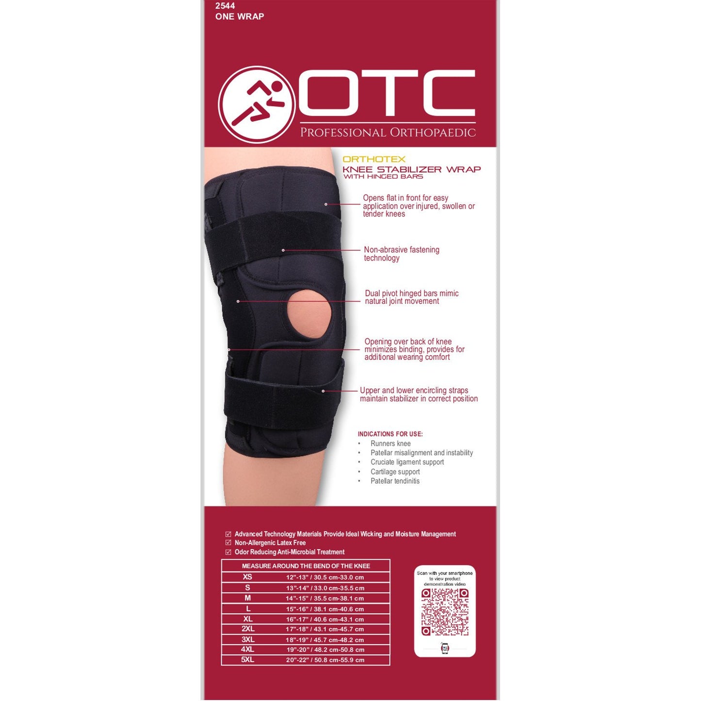 ORTHOTEX Advanced Hinged Bars Knee Stabilizer Wrap for Ultimate Support