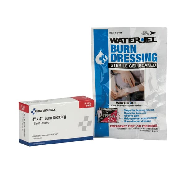 First Aid Only Hydrogel Burn Dressing 4 x 4 Inch, Sterile – Gel-Soaked Sheet
