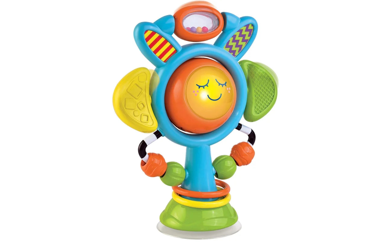 Sun N’ Glow Highchair Toy – Color-Changing Sunflower Rattle for Babies