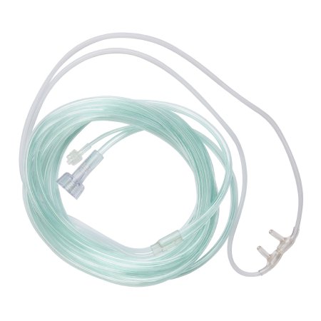 ETCO2 Nasal Sampling Cannula with O2 Delivery McKesson Adult Curved Prong / NonFlared Tip 7 Foot O2 / 2 Inch CO2 Line