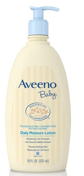 Baby Lotion Aveeno 18 oz. Pump Bottle Unscented Lotion