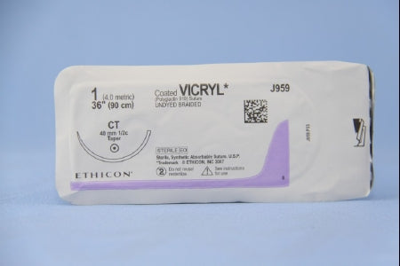 Absorbable Suture with Needle Coated Vicryl Polyglactin 910 CT 1/2 Circle Taper Point Needle Size