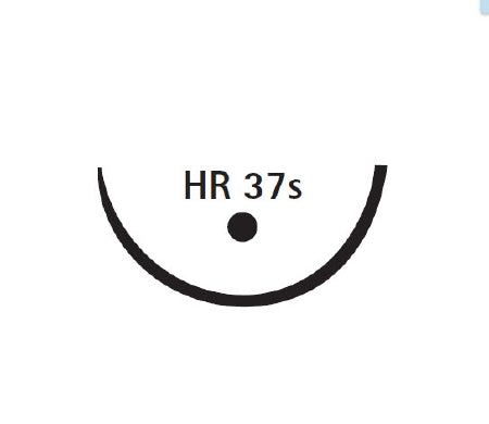 Absorbable Suture with Needle Monosyn Glyconate HR 37S 1/2 Circle Taper Point Needle Size