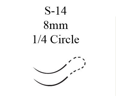 Absorbable Suture with Needle Coated Vicryl Polyglactin 910 S-14 1/4 Circle Spatula Needle Size