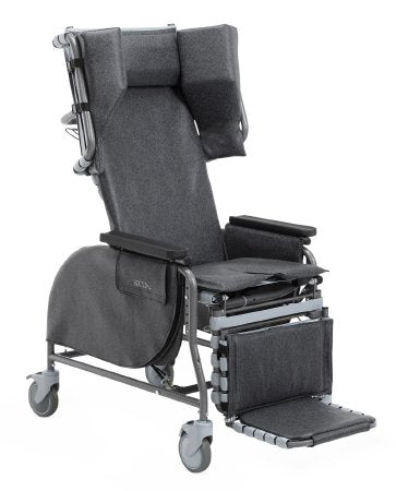 Reclining Wheelchair Broda Full Length Arm Elevating Legrest Charcoal Upholstery 18 Inch Seat Width Adult 350 lbs. Weight Capacity