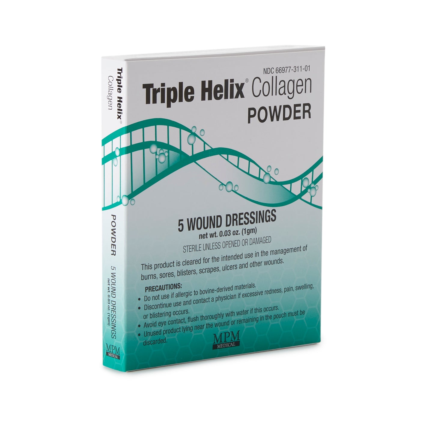 Triple Helix Collagen Powder – 1 Gram, Sterile (Bovine Type I Collagen)